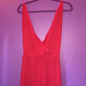 Plunge Open Back Chiffon Jumpsuit